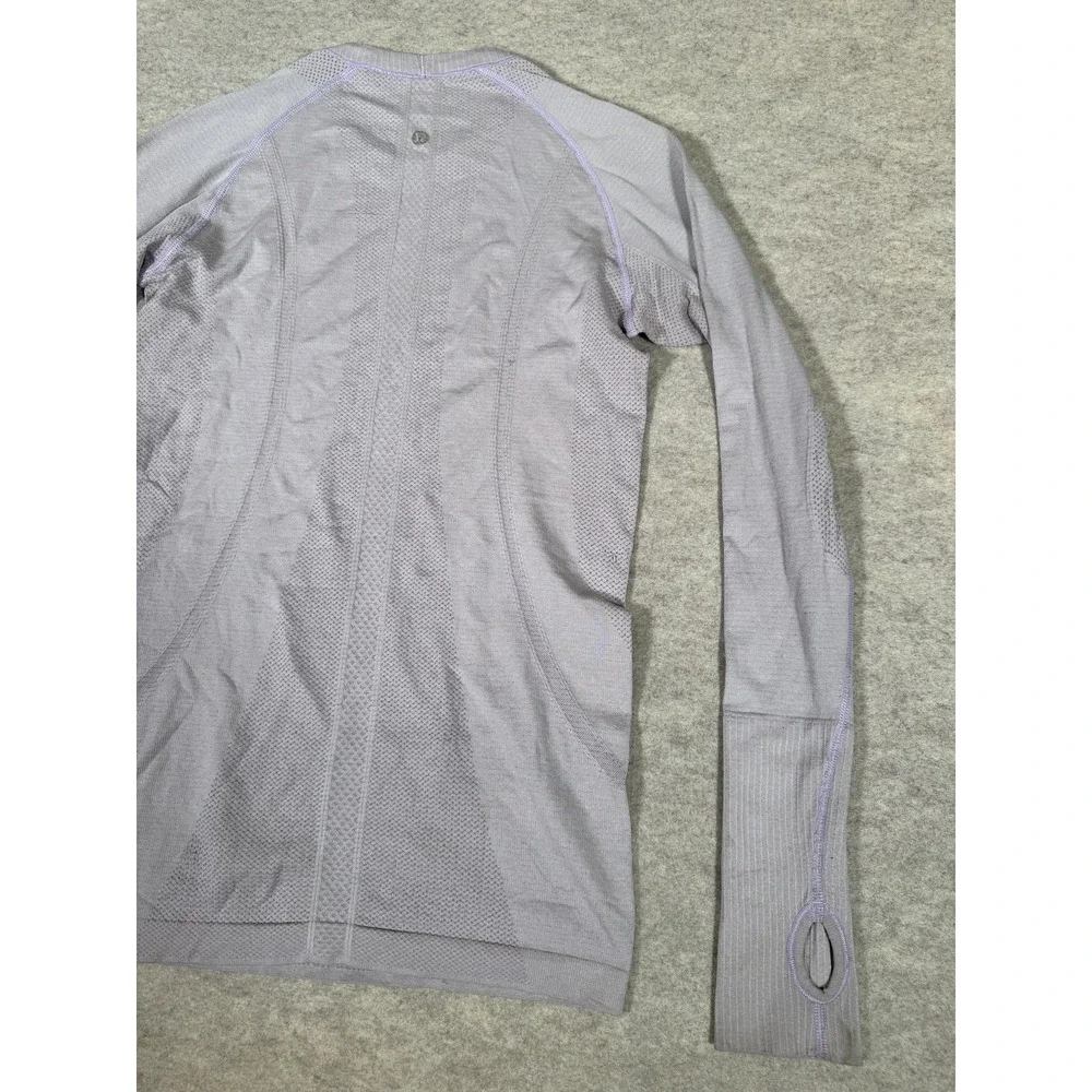 Lululemon Swiftly Tech Shirt Womens 6 Gray Long Sleeve Thumbholes Run Yoga